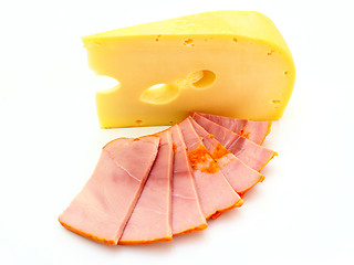 Image showing Piece  cheese with a meat 