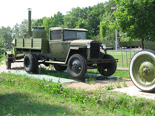 Image showing Old military technology on parking in a museum Russia Moscow