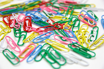 Image showing Color paper clips to background.