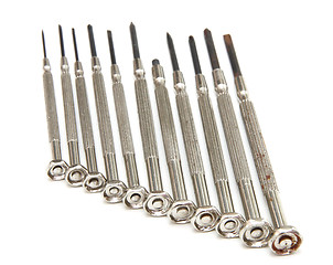 Image showing several screwdrivers on the white background