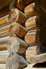 Image showing Detail of traditional log-cabin