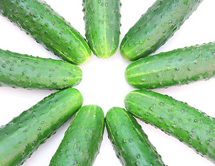 Image showing Cucumbers isolated on white background