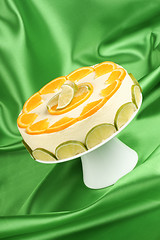 Image showing Lime and orange bavarian cream (bavarese)