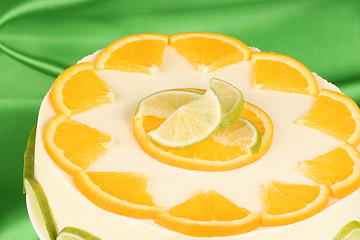 Image showing Lime and orange bavarian cream (bavarese)