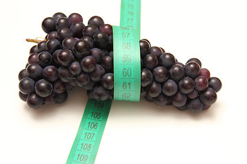 Image showing measuring tape around grapes