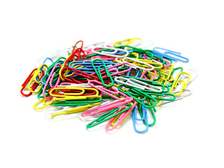 Image showing Color paper clips to background.