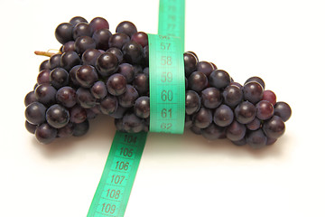 Image showing measuring tape around grapes