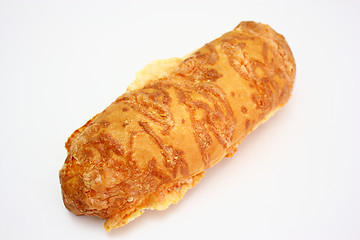 Image showing The ruddy long loaf of bread 