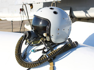 Image showing Protective helmet of the pilot