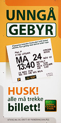 Image showing Avoid a ticket / Unngå Gebyr