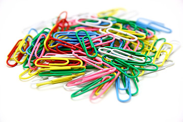 Image showing Color paper clips to background