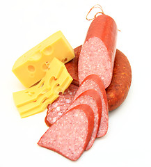 Image showing Fresh sausage with cheese