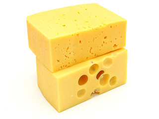 Image showing piece of cheese isolated on a white background