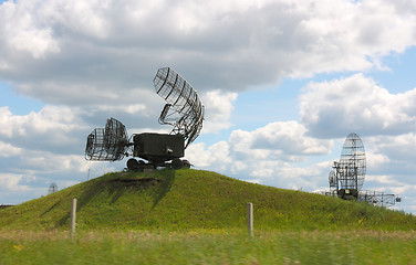 Image showing dark green military radar  