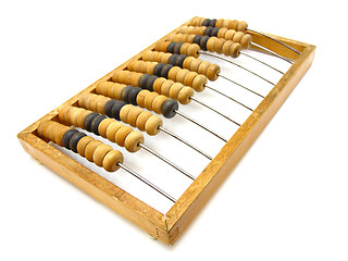 Image showing old wooden abacus close up