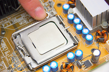 Image showing Processor on the computer motherboard