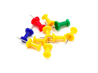 Image showing colorful office pins isolated