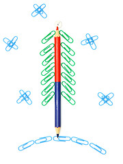 Image showing Paper clip Christmas tree