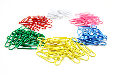 Image showing Color paper clips to background. 