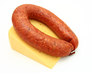 Image showing Fresh sausage with cheese 