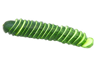 Image showing Sliced Cucumber Isolated on White Background