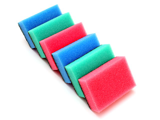 Image showing Multicolored sponges