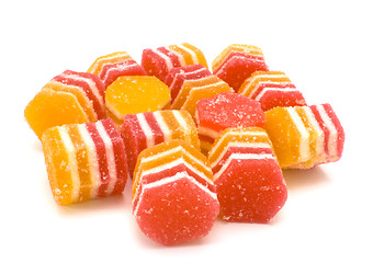 Image showing Multi-coloured fruit candy, fruit jelly