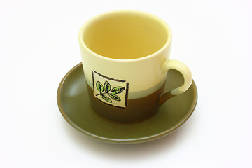 Image showing Ceramic cup on a saucer