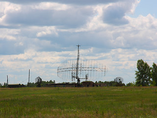 Image showing dark green military radar  