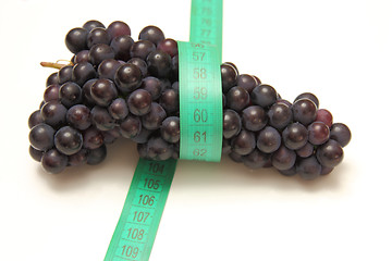 Image showing measuring tape around grapes