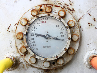 Image showing Old rusty gas gauge manometer 