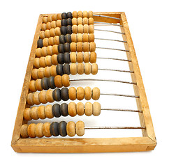 Image showing old wooden abacus close up