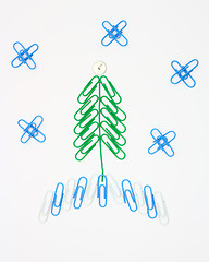 Image showing Paper clip Christmas tree