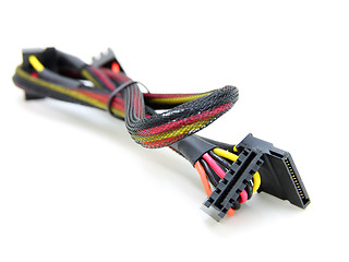 Image showing Hard disk drive power cables with electronic cable