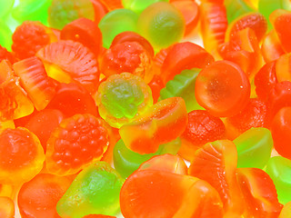 Image showing Fruit candy multi-colored all sorts, a background