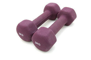 Image showing Two two kilogram dumbbells