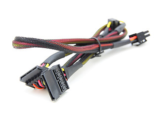 Image showing Hard disk drive power cables with electronic cable
