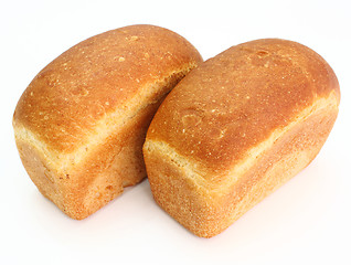 Image showing The ruddy long loaf of bread 