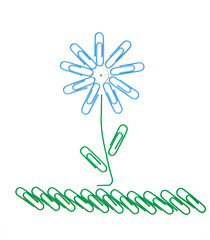 Image showing Flower from paper clips