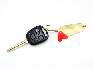 Image showing Car a key caught