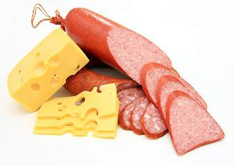 Image showing Fresh sausage with cheese 