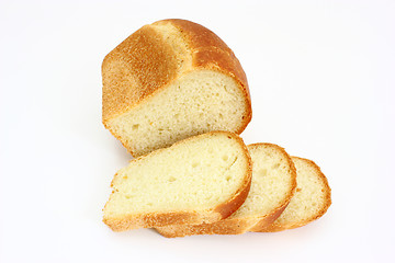 Image showing The ruddy long loaf of bread 