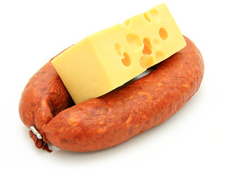 Image showing Fresh sausage with cheese 