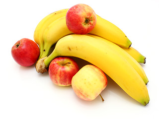 Image showing Yellow bananas apples 