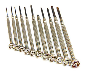 Image showing several screwdrivers on the white background