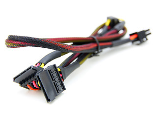 Image showing Hard disk drive power cables with electronic cable