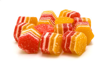 Image showing Multi-coloured fruit candy, fruit jelly