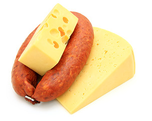 Image showing Fresh sausage with cheese 