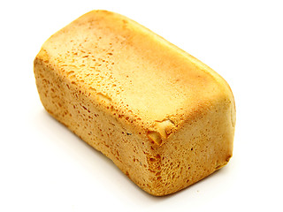 Image showing The ruddy long loaf of bread 