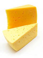 Image showing A piece of Swiss cheese